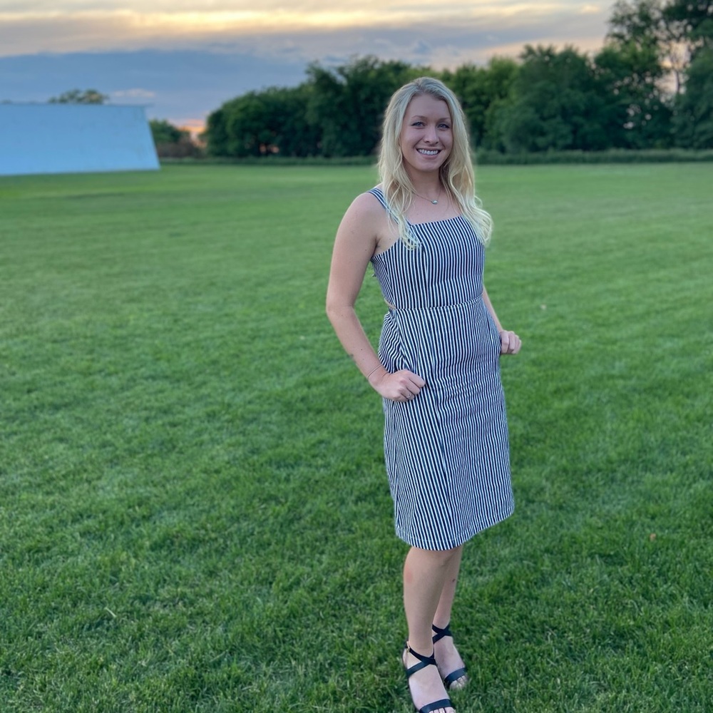 Striped linen dress